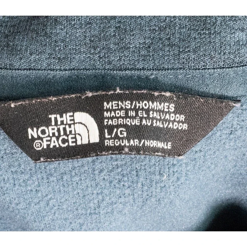 The North Face Jacket Men's Large Blue Green 1/2 Zip Pullover Fleece Long Sleeve